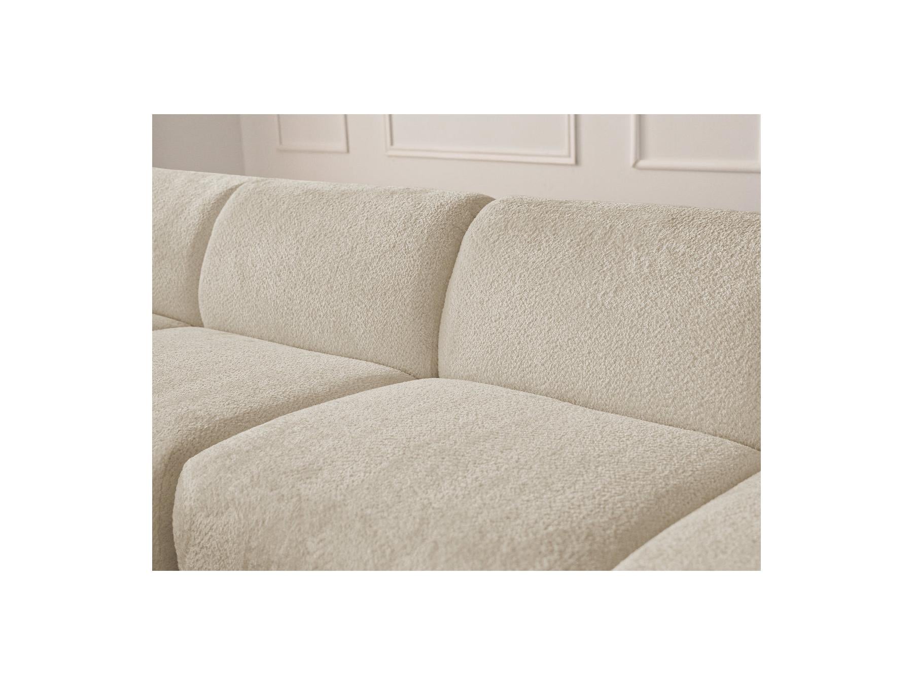 Anda - Canapé D'Angle Fixe Modulable - Tissu Chenille - Angle Gauche