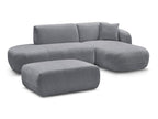Anda - Modular Fixed Corner Sofa with 1 Chaise Longue, 1 Armless End Unit and 1 Pouffe - Right-Hand Corner