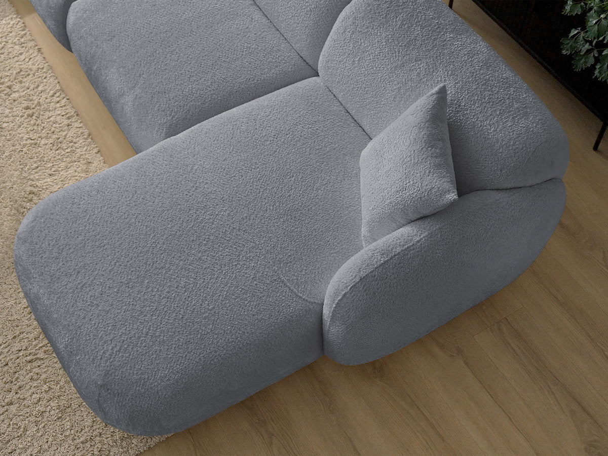Anda - Modular Fixed Corner Sofa with 1 Chaise Longue, 1 Armless End Unit and 1 Pouffe - Right-Hand Corner