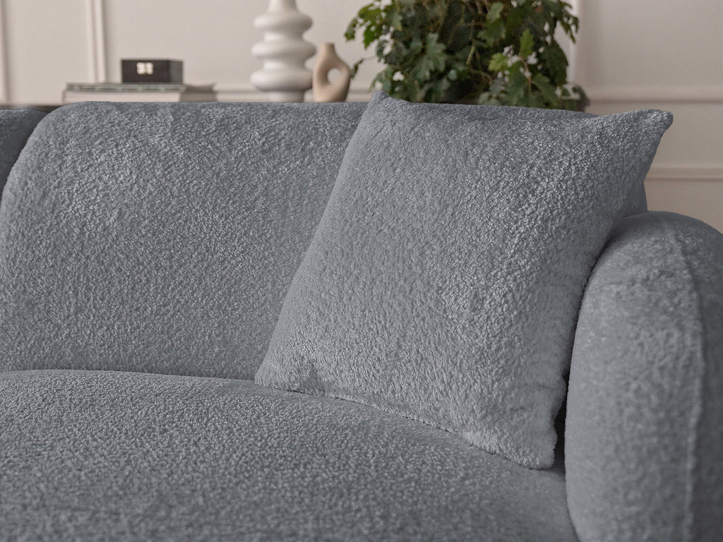 Anda - Modular Fixed Corner Sofa with 1 Chaise Longue, 1 Armless End Unit and 1 Pouffe - Right-Hand Corner