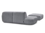 Anda - Modular Fixed Corner Sofa with 1 Chaise Longue, 1 Armless End Unit and 1 Pouffe - Right-Hand Corner