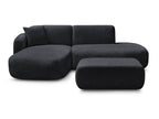 Anda - Modular Fixed Corner Sofa with 1 Chaise Longue, 1 Armless End Unit and 1 Pouffe - Left-Hand Corner