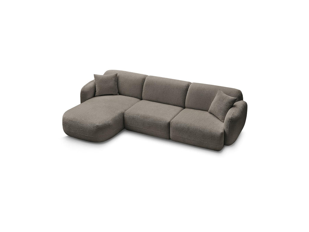 Anda - Canapé D'Angle Fixe Modulable - Tissu Chenille - Angle Gauche