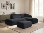 Anda - Modular Fixed Corner Sofa with 1 Chaise Longue, 1 Armless End Unit and 1 Pouffe - Right-Hand Corner