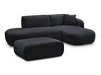 Anda - Modular Fixed Corner Sofa with 1 Chaise Longue, 1 Armless End Unit and 1 Pouffe - Right-Hand Corner