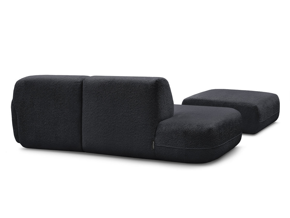 Anda - Modular Fixed Corner Sofa with 1 Chaise Longue, 1 Armless End Unit and 1 Pouffe - Right-Hand Corner