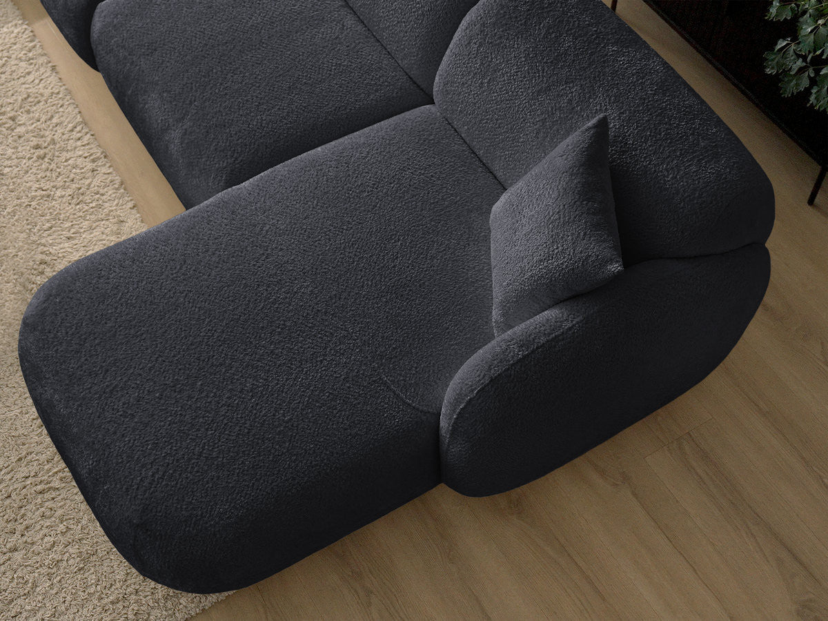 Anda - Modular Fixed Corner Sofa with 1 Chaise Longue, 1 Armless End Unit and 1 Pouffe - Right-Hand Corner