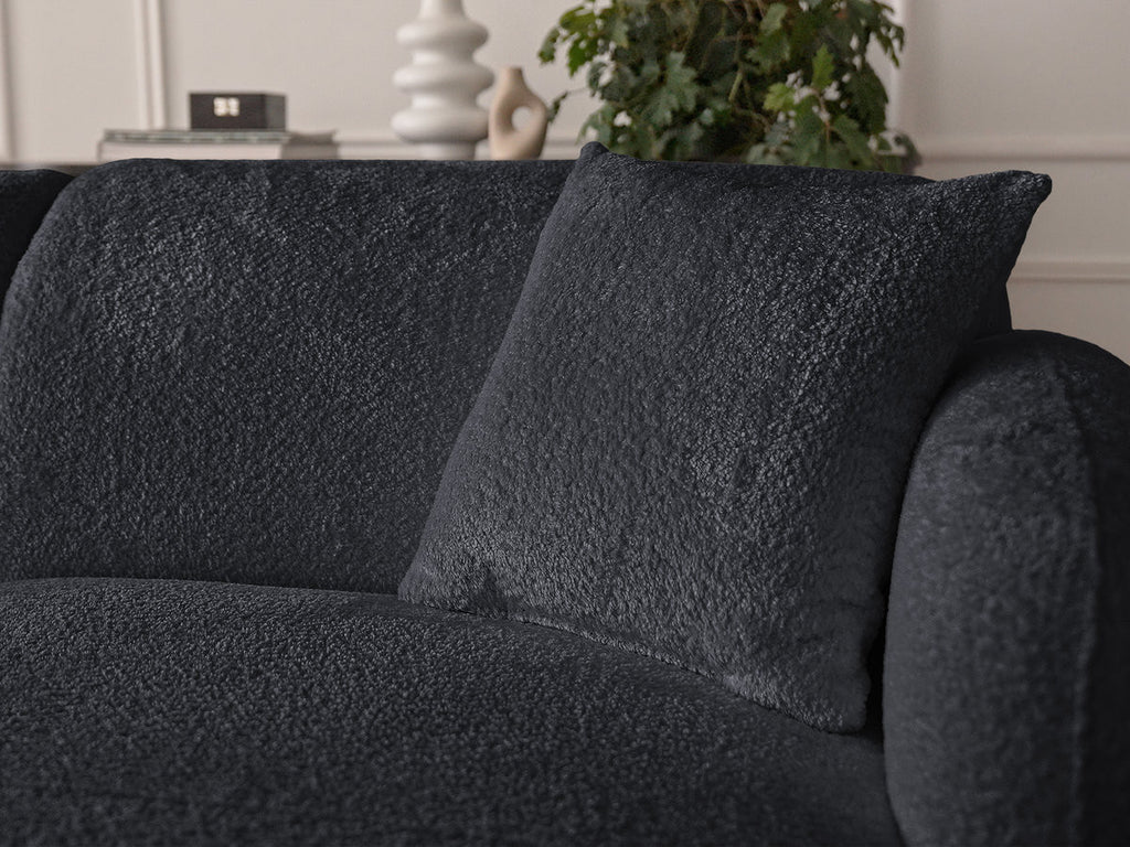 Anda - Modular Fixed Corner Sofa with 1 Chaise Longue, 1 Armless End Unit and 1 Pouffe - Right-Hand Corner