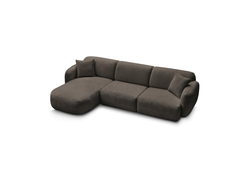Anda - Canapé D'Angle Fixe Modulable - Tissu Chenille - Angle Gauche