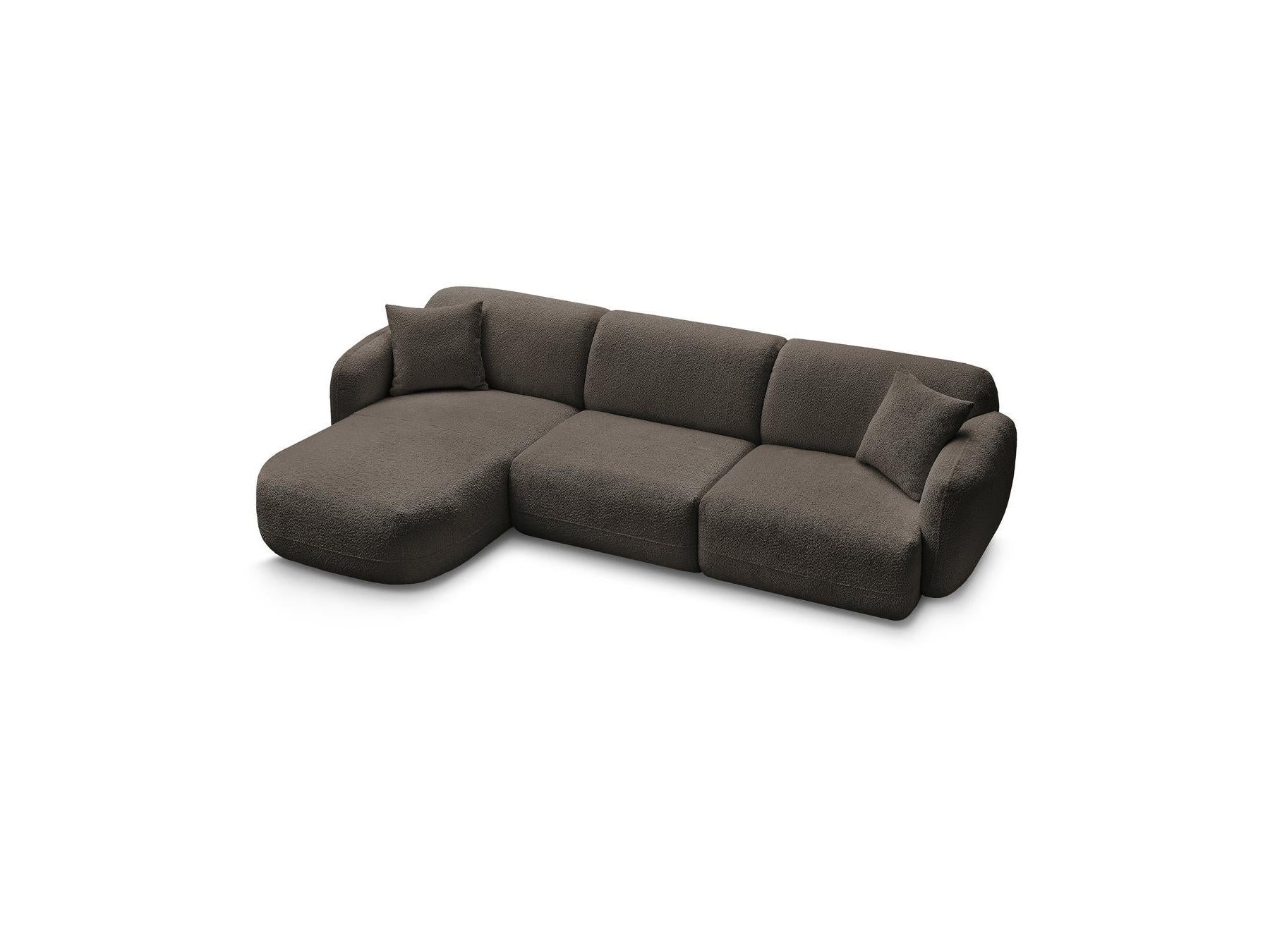 Anda - Canapé D'Angle Fixe Modulable - Tissu Chenille - Angle Gauche