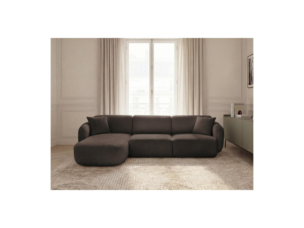 Anda - Canapé D'Angle Fixe Modulable - Tissu Chenille - Angle Gauche