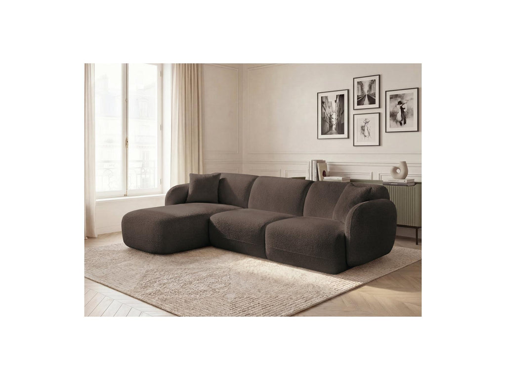 Anda - Canapé D'Angle Fixe Modulable - Tissu Chenille - Angle Gauche