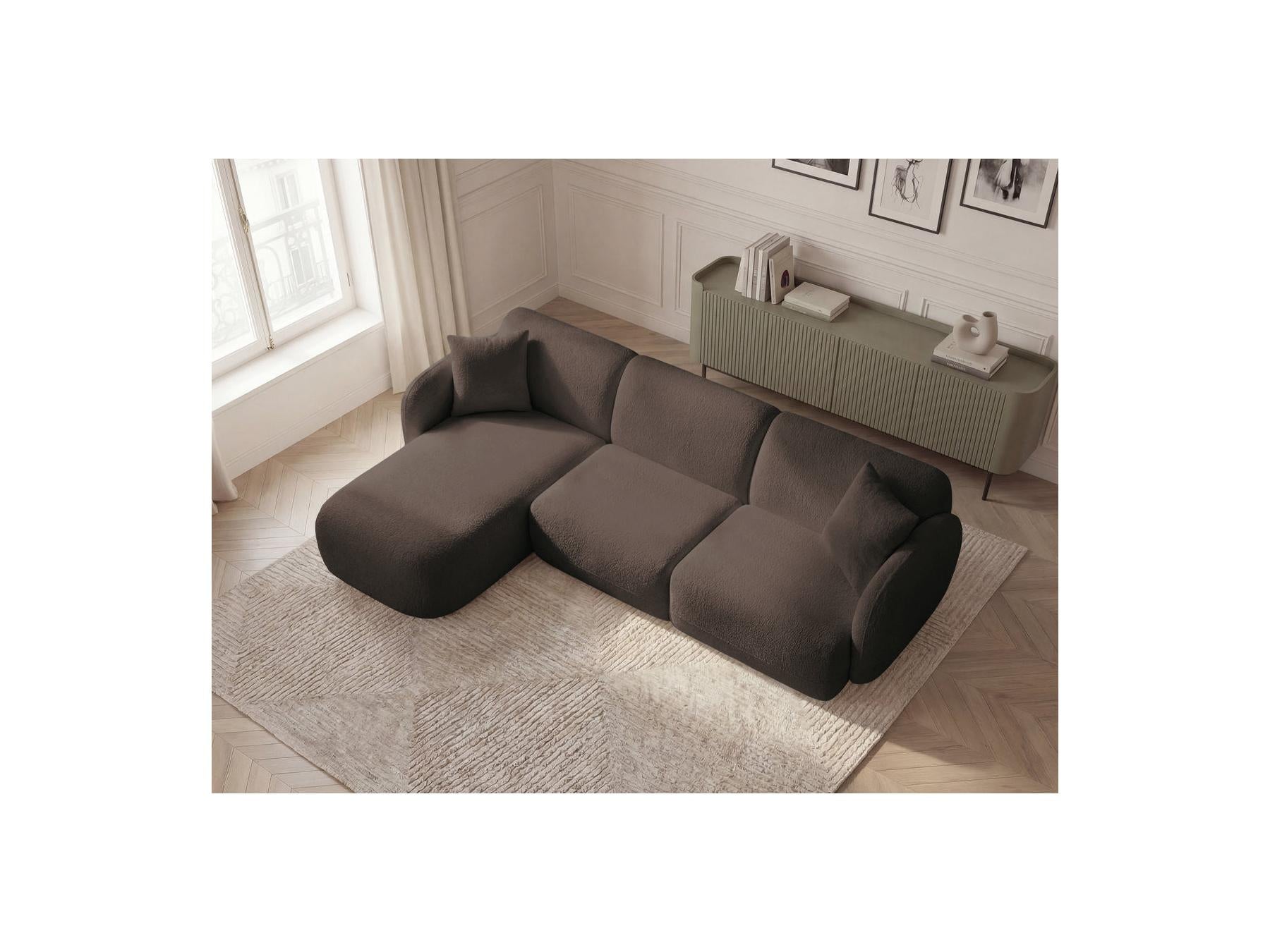 Anda - Canapé D'Angle Fixe Modulable - Tissu Chenille - Angle Gauche