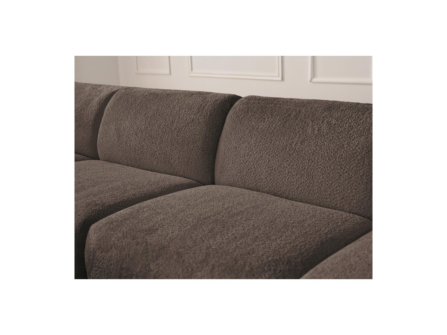 Anda - Canapé D'Angle Fixe Modulable - Tissu Chenille - Angle Gauche