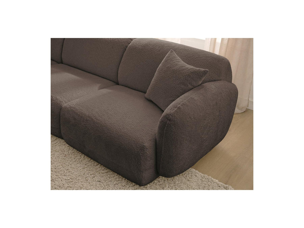 Anda - Canapé D'Angle Fixe Modulable - Tissu Chenille - Angle Gauche