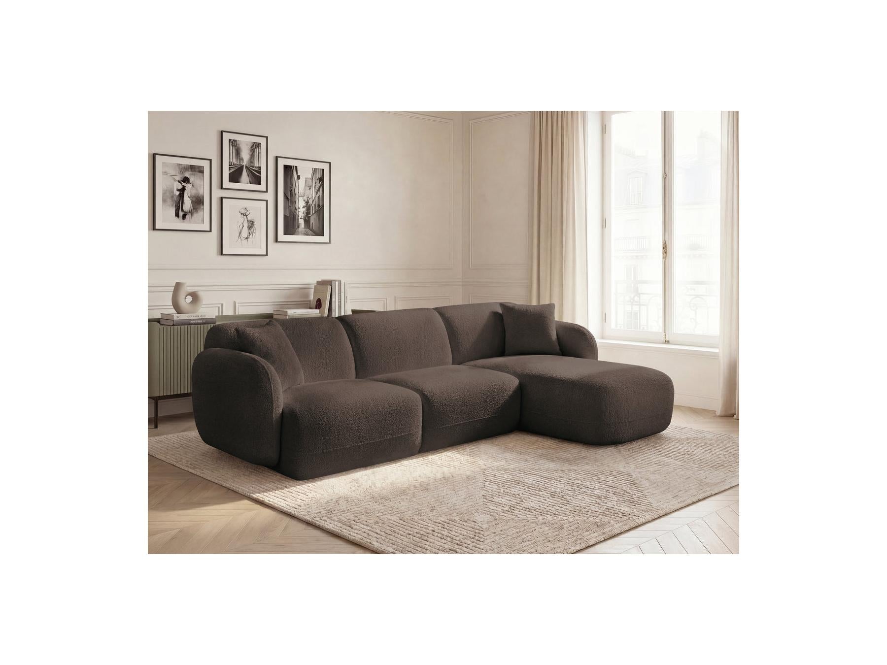 Anda - Fixed Modular Corner Sofa - Chenille Fabric - Right-Hand Corner