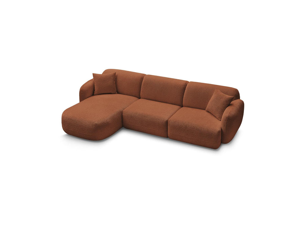 Anda - Canapé D'Angle Fixe Modulable - Tissu Chenille - Angle Gauche