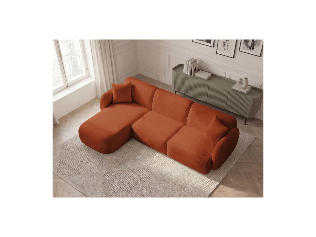 Anda - Canapé D'Angle Fixe Modulable - Tissu Chenille - Angle Gauche