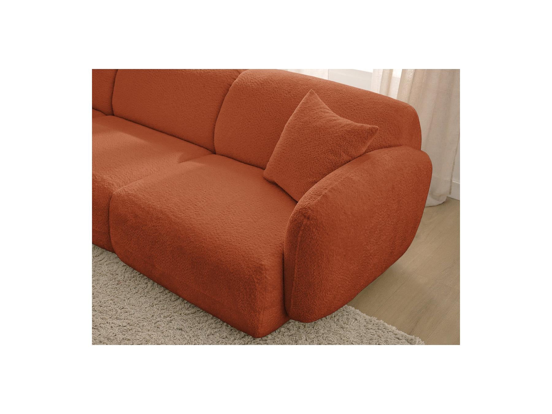 Anda - Canapé D'Angle Fixe Modulable - Tissu Chenille - Angle Gauche