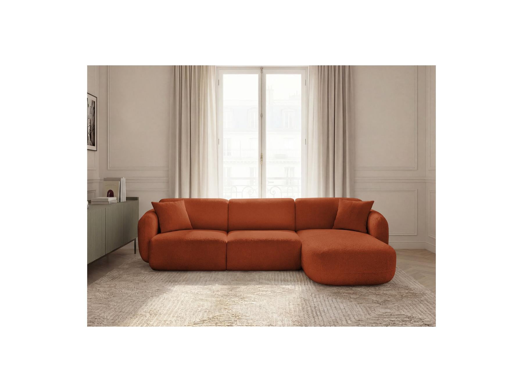 Anda - Fixed Modular Corner Sofa - Chenille Fabric - Right-Hand Corner