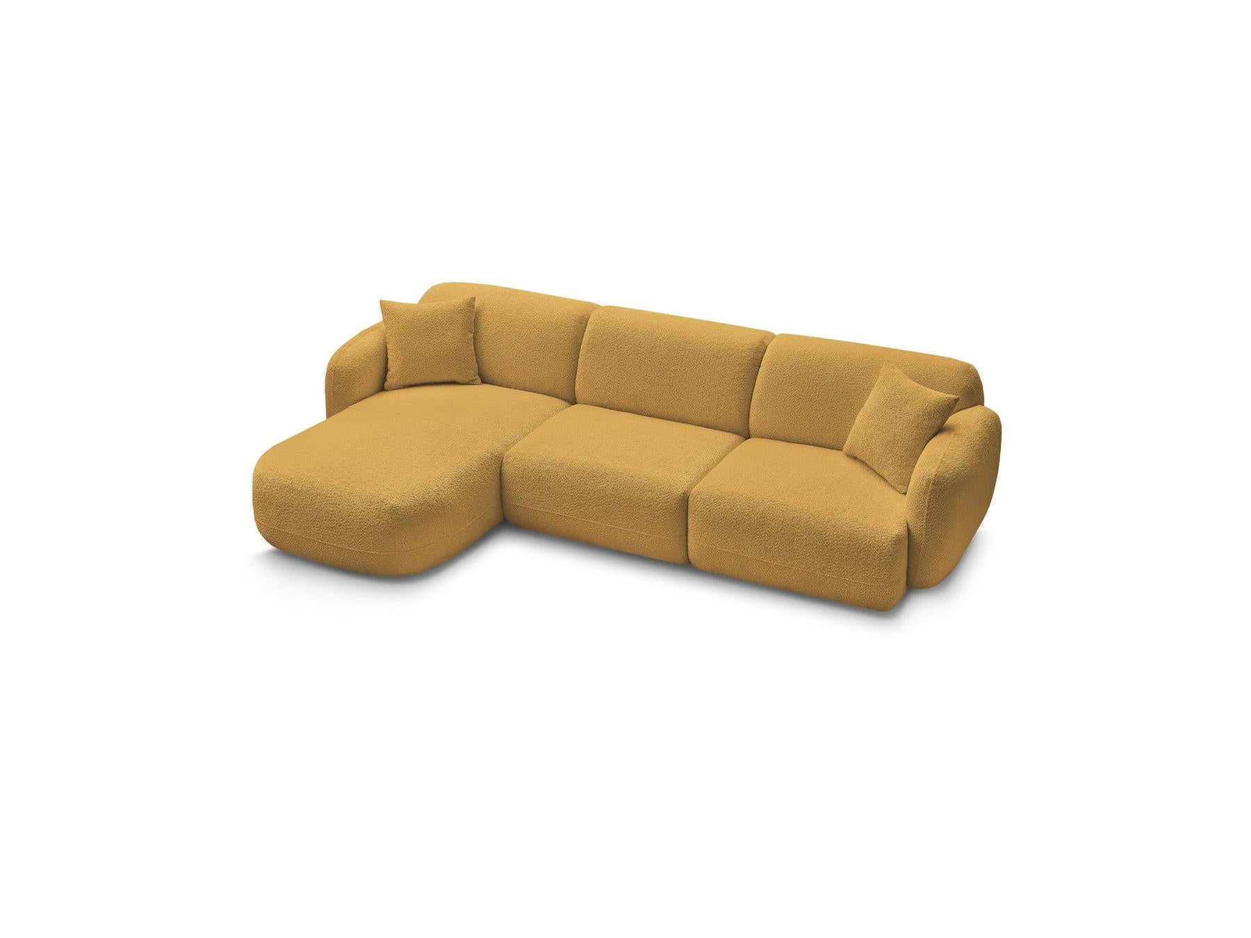 Anda - Canapé D'Angle Fixe Modulable - Tissu Chenille - Angle Gauche