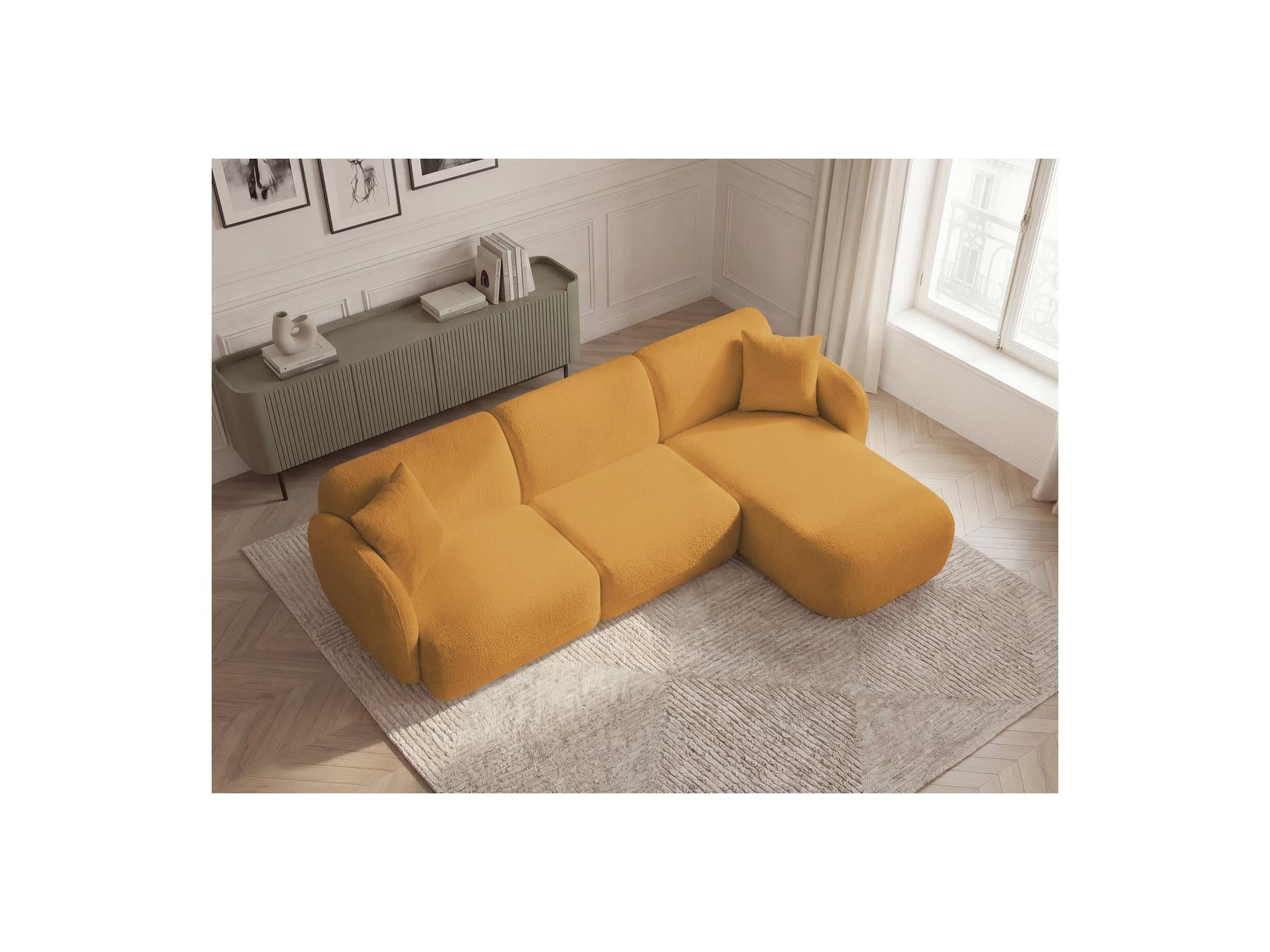 Anda - Fixed Modular Corner Sofa - Chenille Fabric - Right-Hand Corner