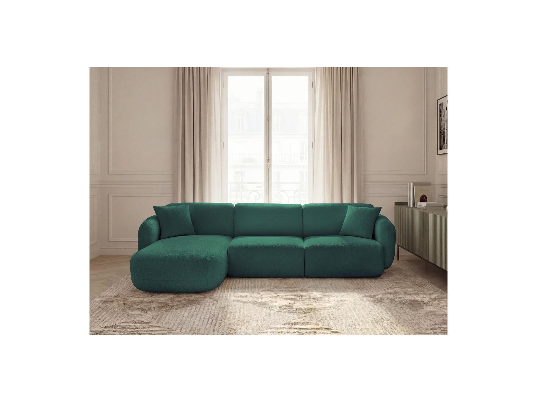 Anda - Canapé D'Angle Fixe Modulable - Tissu Chenille - Angle Gauche