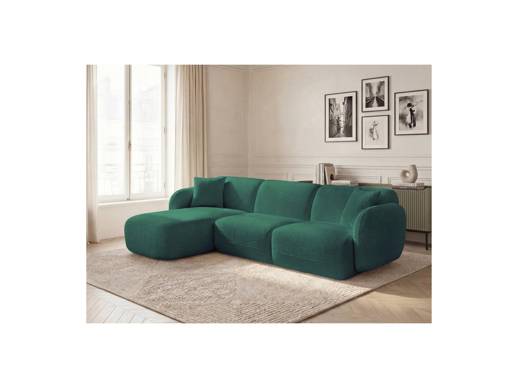 Anda - Canapé D'Angle Fixe Modulable - Tissu Chenille - Angle Gauche