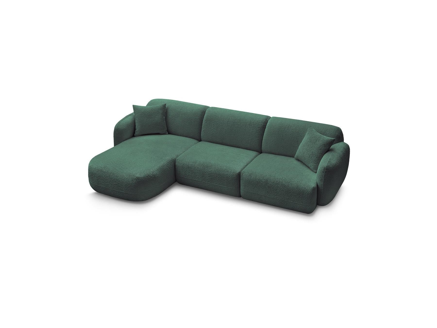 Anda - Canapé D'Angle Fixe Modulable - Tissu Chenille - Angle Gauche