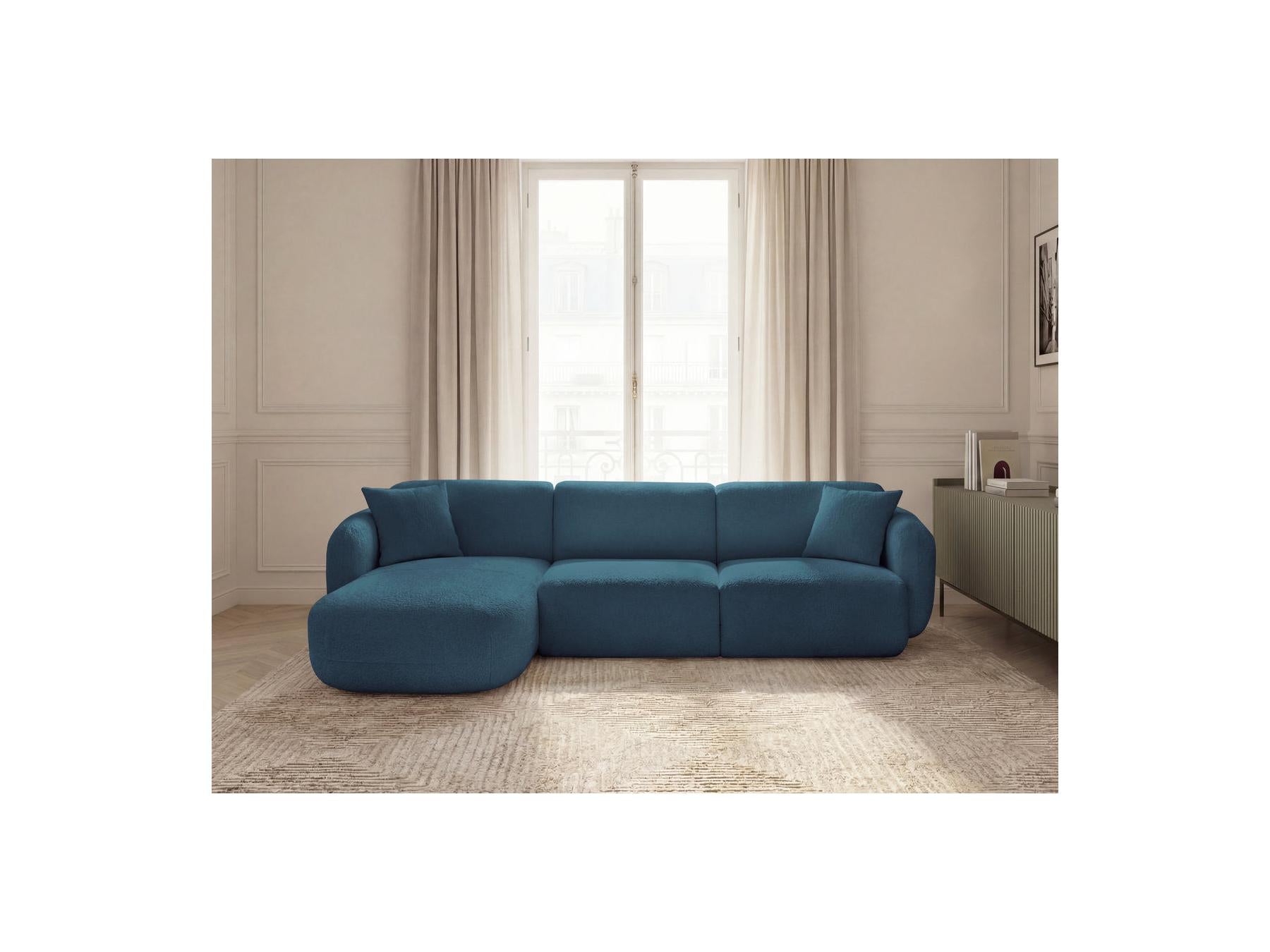 Anda - Canapé D'Angle Fixe Modulable - Tissu Chenille - Angle Gauche