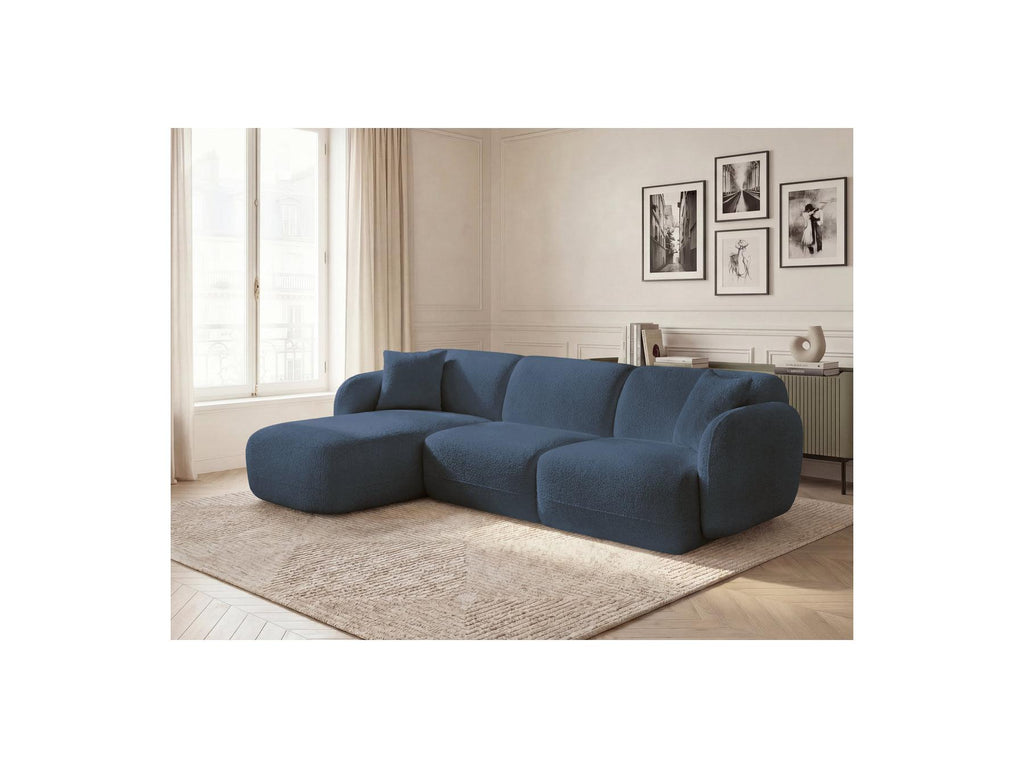 Anda - Canapé D'Angle Fixe Modulable - Tissu Chenille - Angle Gauche