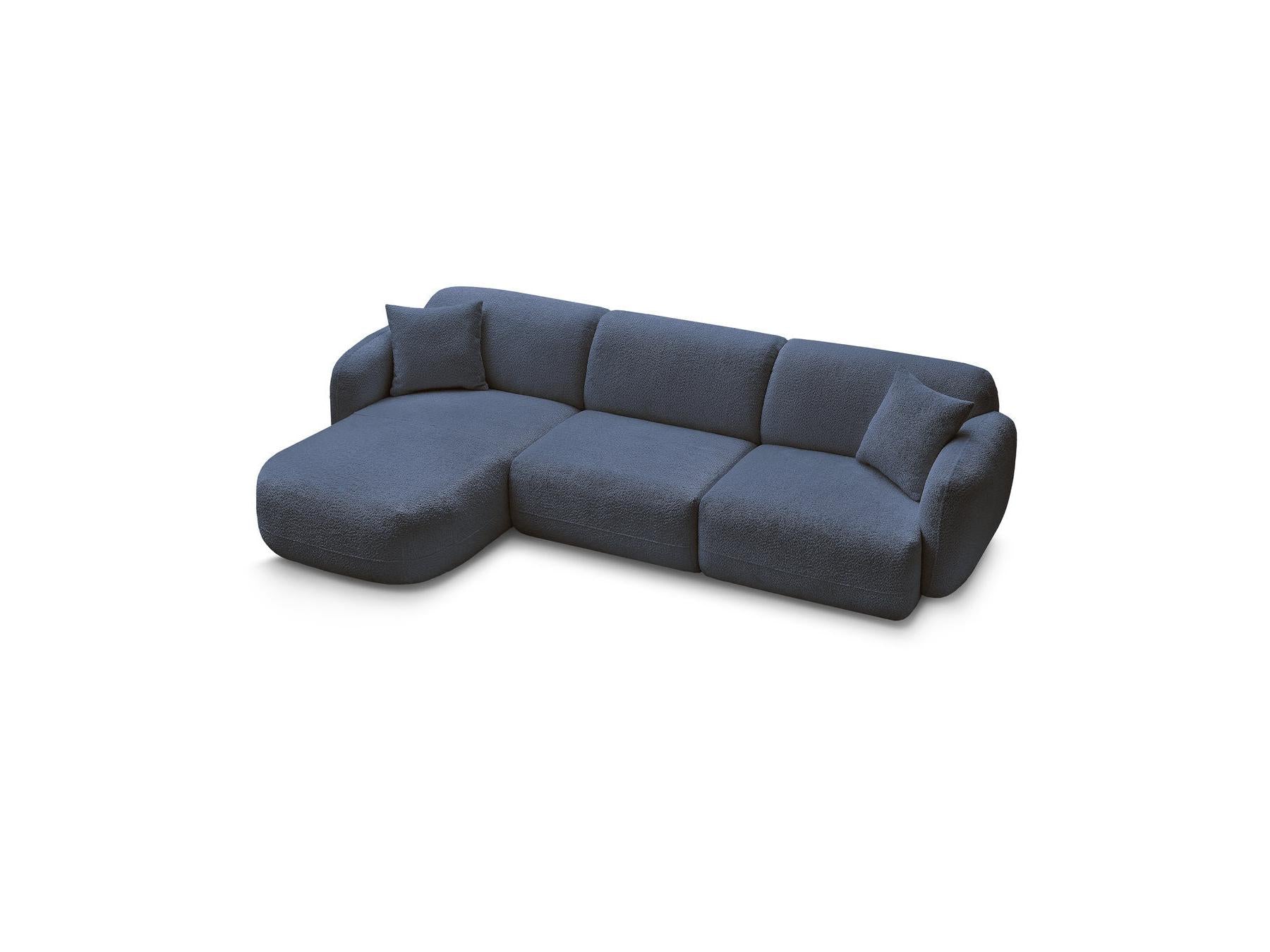 Anda - Canapé D'Angle Fixe Modulable - Tissu Chenille - Angle Gauche