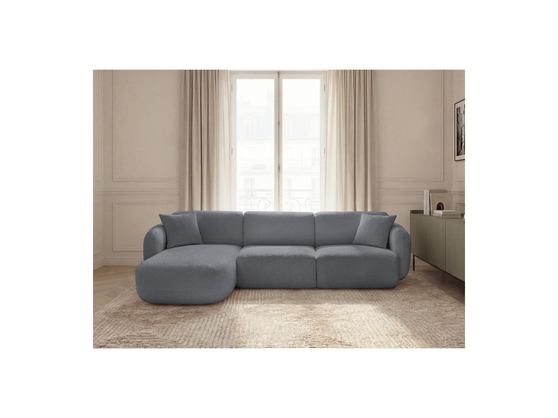 Anda - Canapé D'Angle Fixe Modulable - Tissu Chenille - Angle Gauche