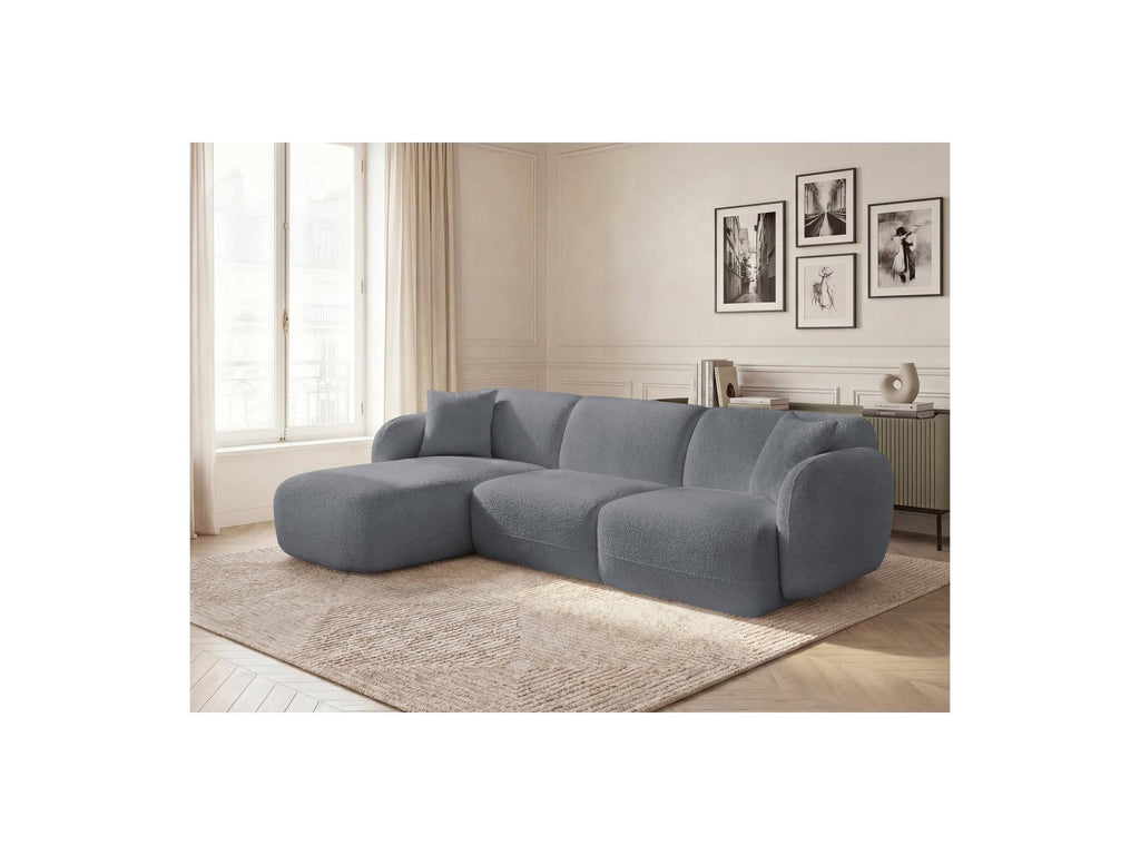 Anda - Canapé D'Angle Fixe Modulable - Tissu Chenille - Angle Gauche
