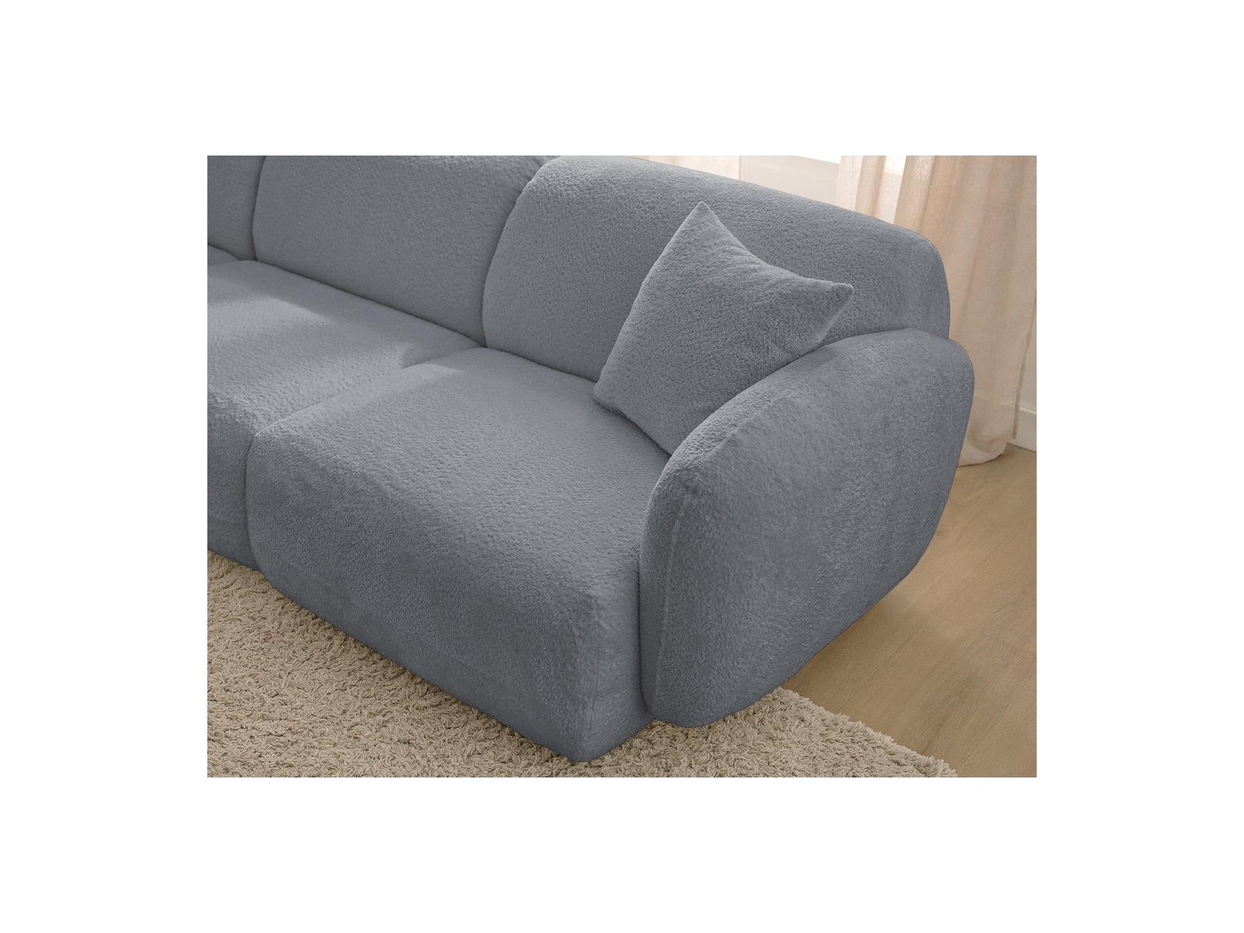 Anda - Canapé D'Angle Fixe Modulable - Tissu Chenille - Angle Gauche