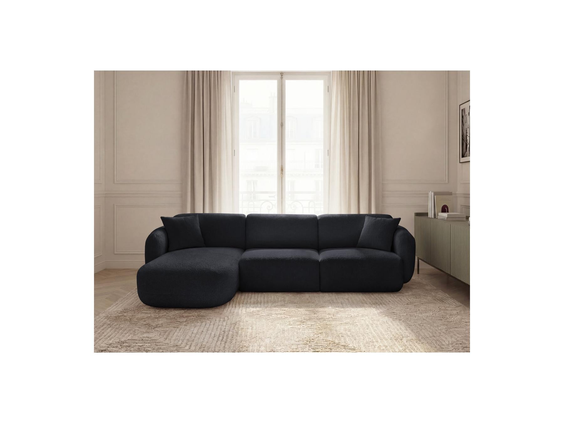 Anda - Canapé D'Angle Fixe Modulable - Tissu Chenille - Angle Gauche