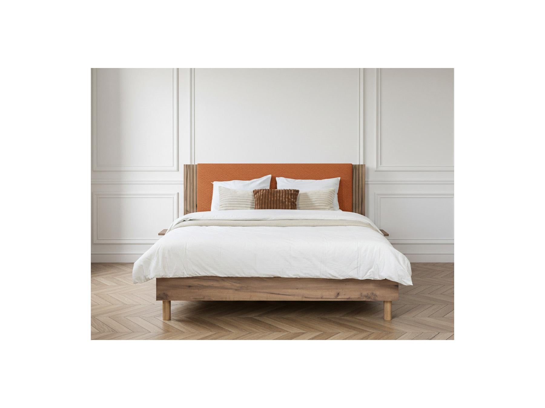 Lior - Cama con lamas macizas - Patas de madera natural