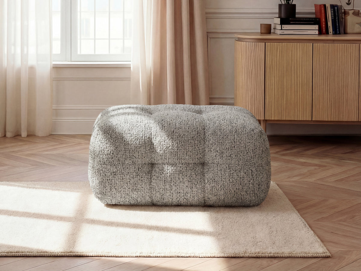 Small Laura Ottoman in Mottled Fabric
