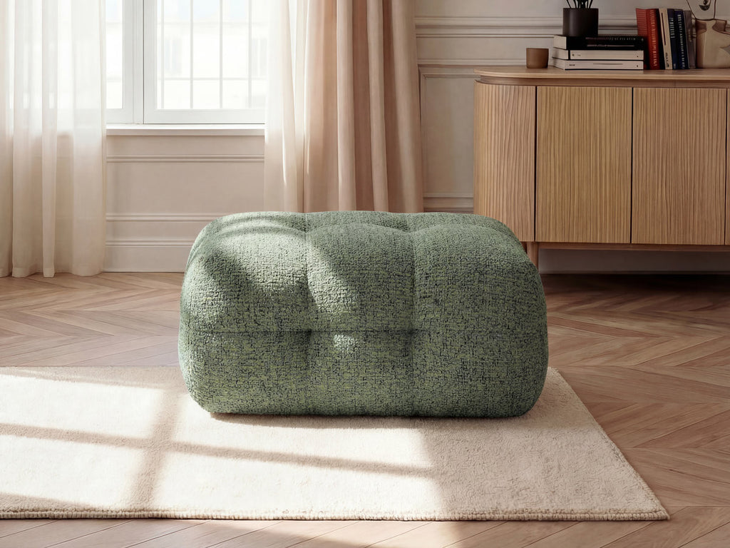 Small Laura Ottoman in Mottled Fabric