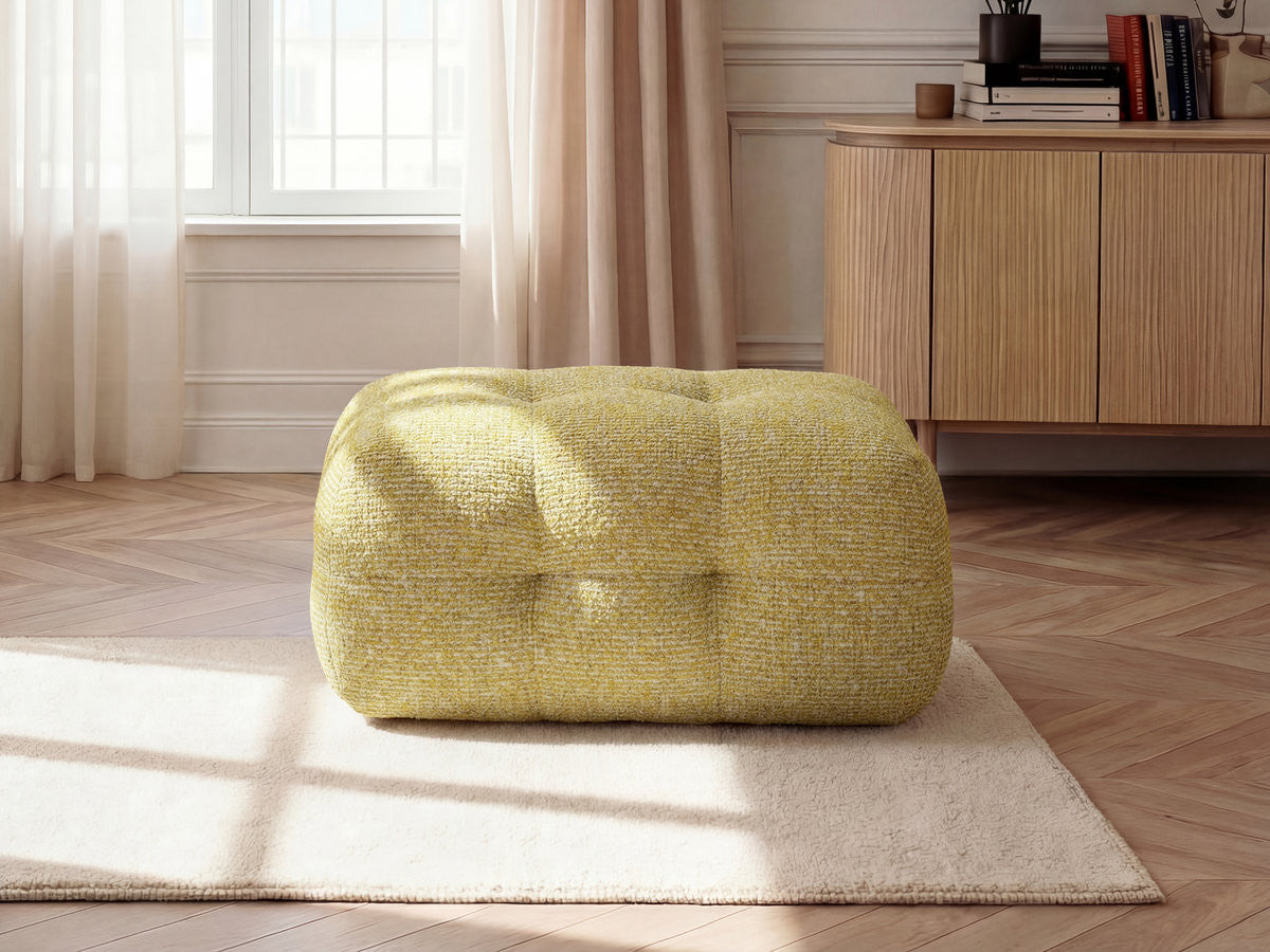 Small Laura Ottoman in Mottled Fabric