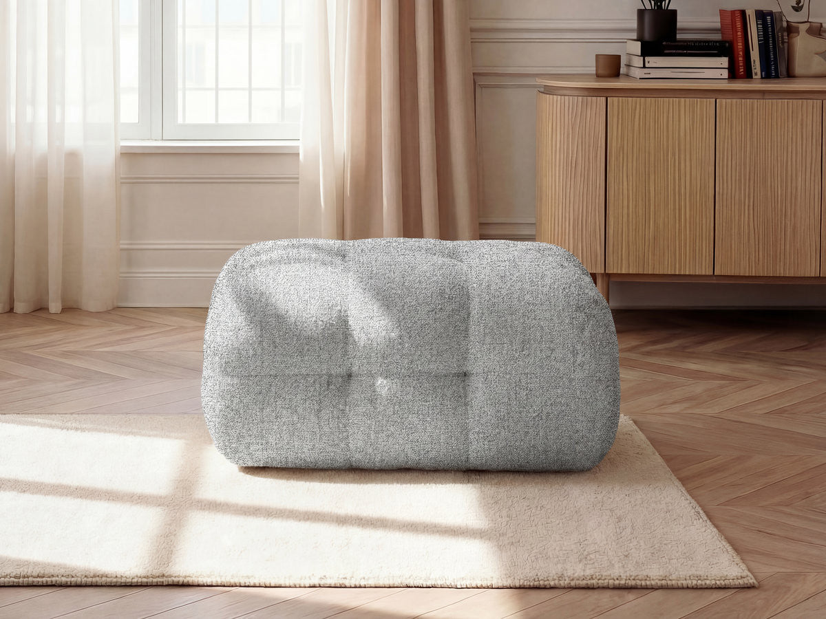Small Laura Ottoman in Mottled Fabric