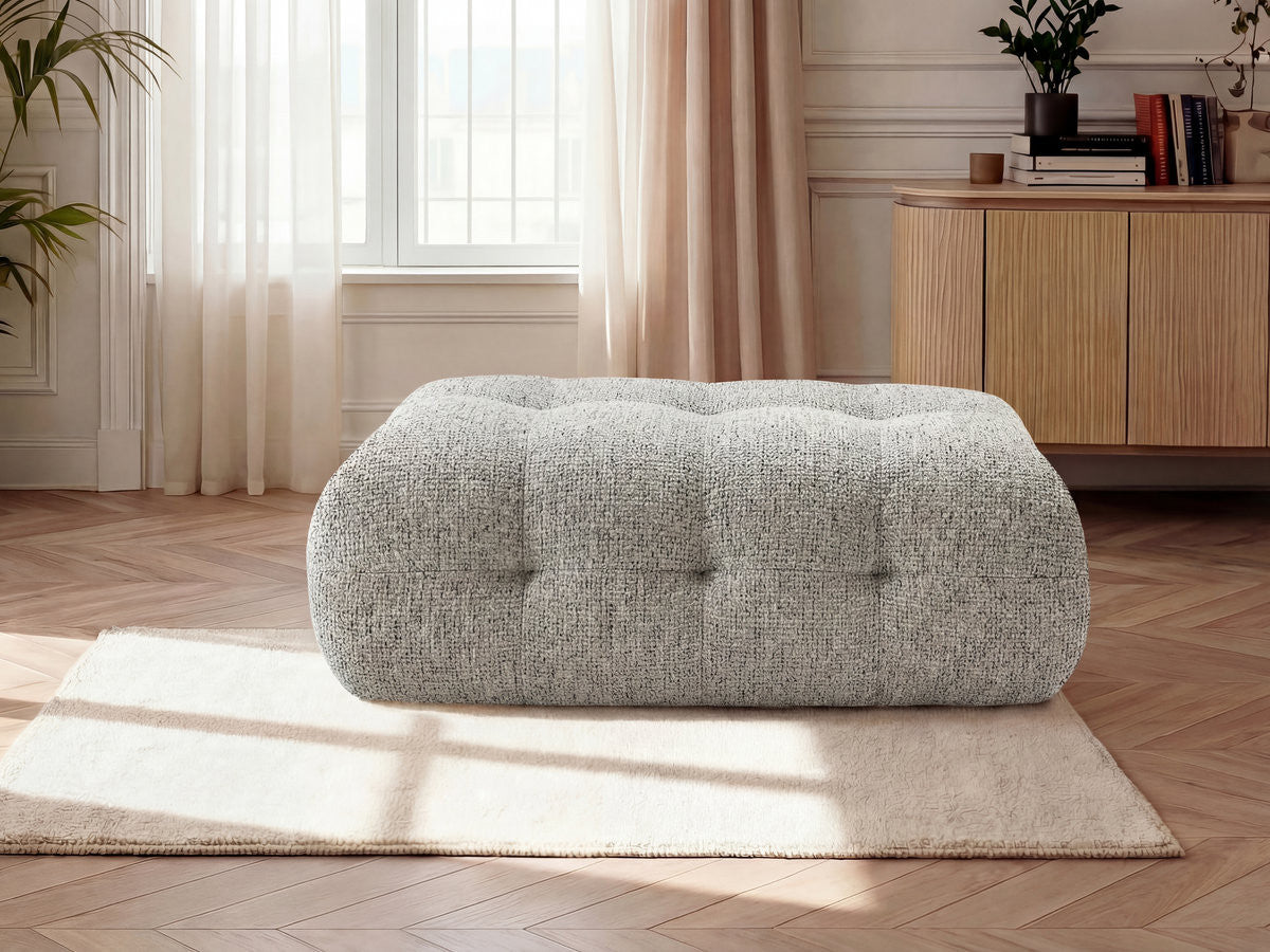 Large Laura Pouffe in Mottled Fabric