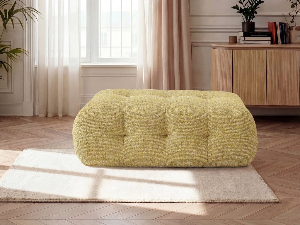 Large Laura Pouffe in Mottled Fabric