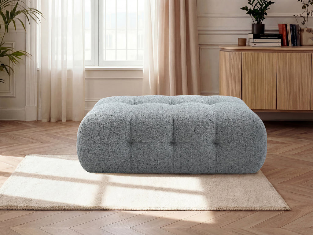 Large Laura Pouffe in Mottled Fabric