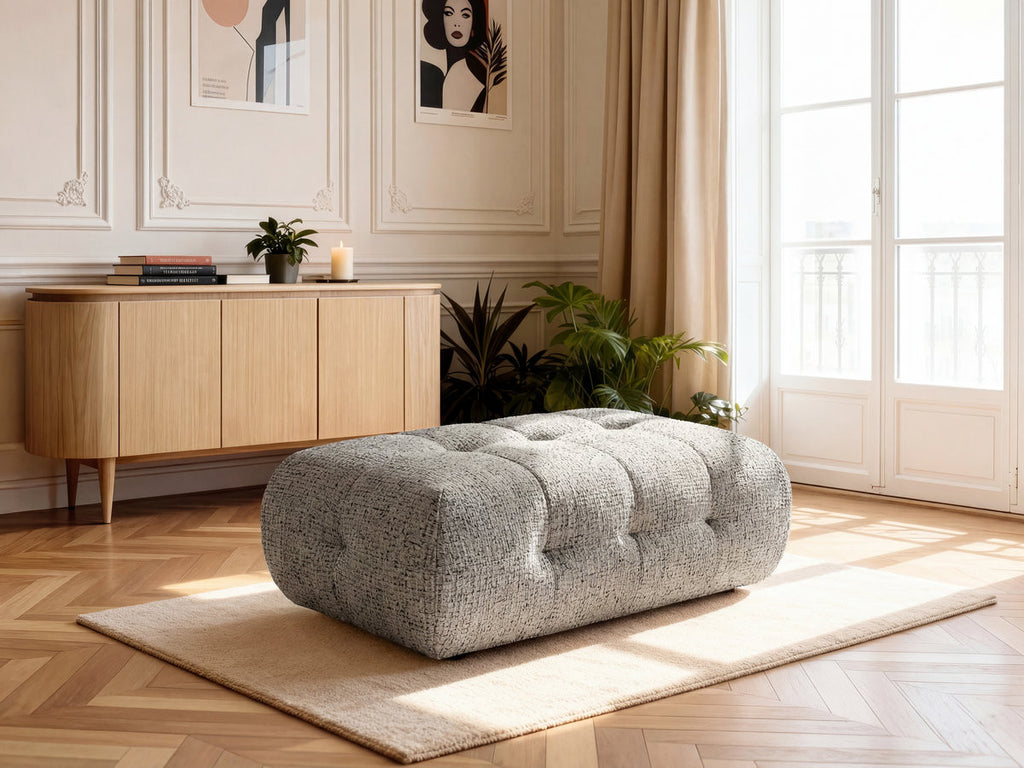 Large Laura Pouffe in Mottled Fabric