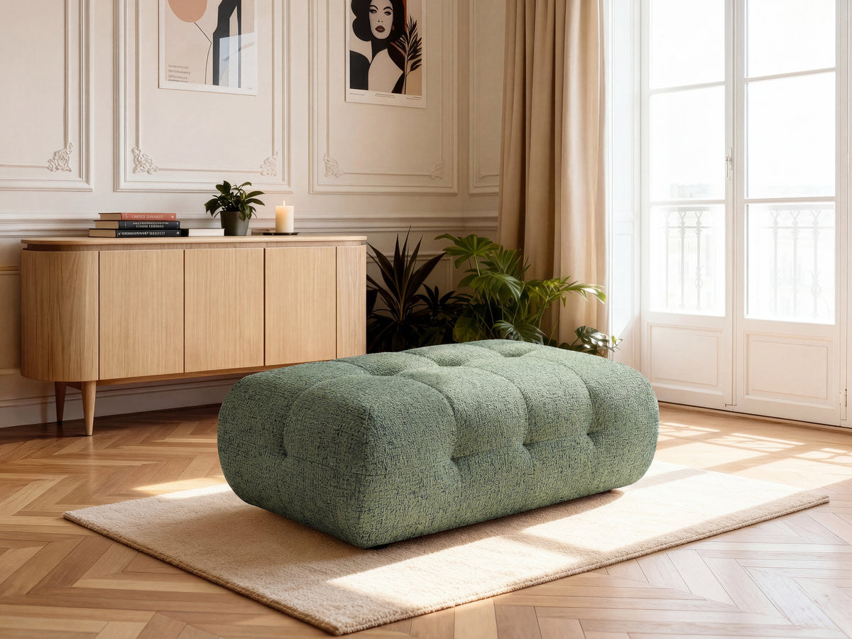 Large Laura Pouffe in Mottled Fabric