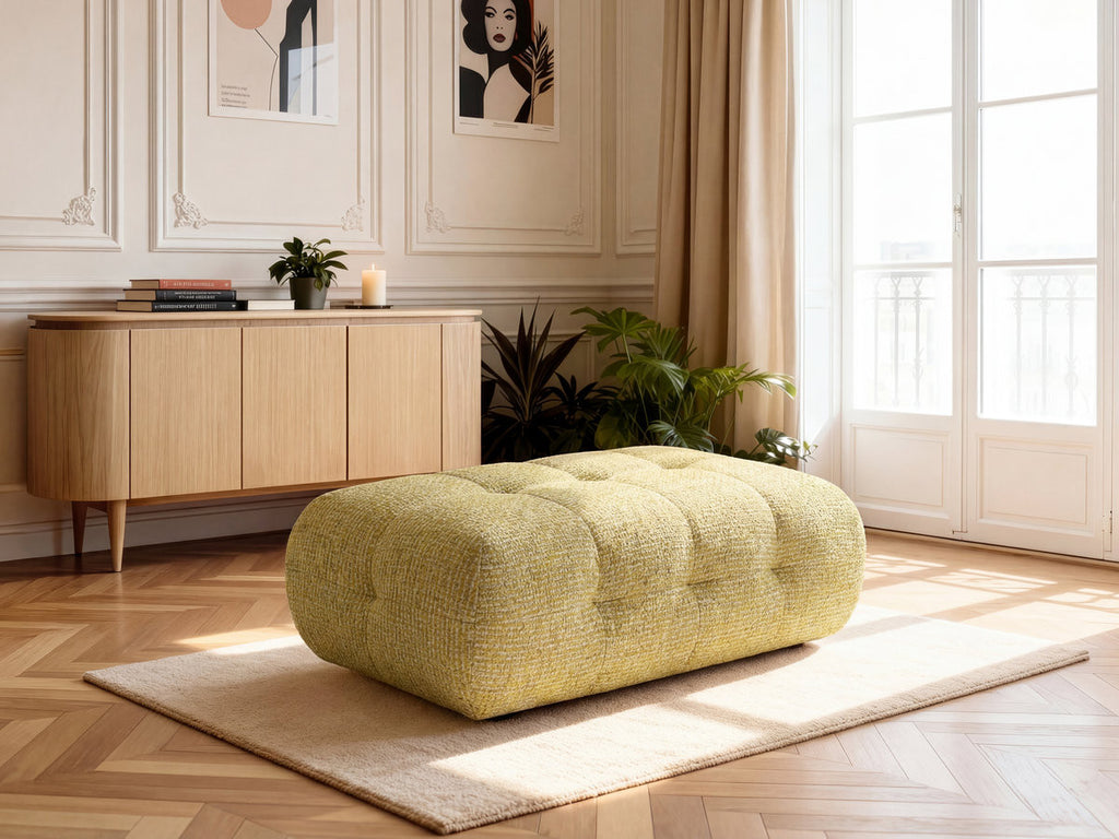 Large Laura Pouffe in Mottled Fabric