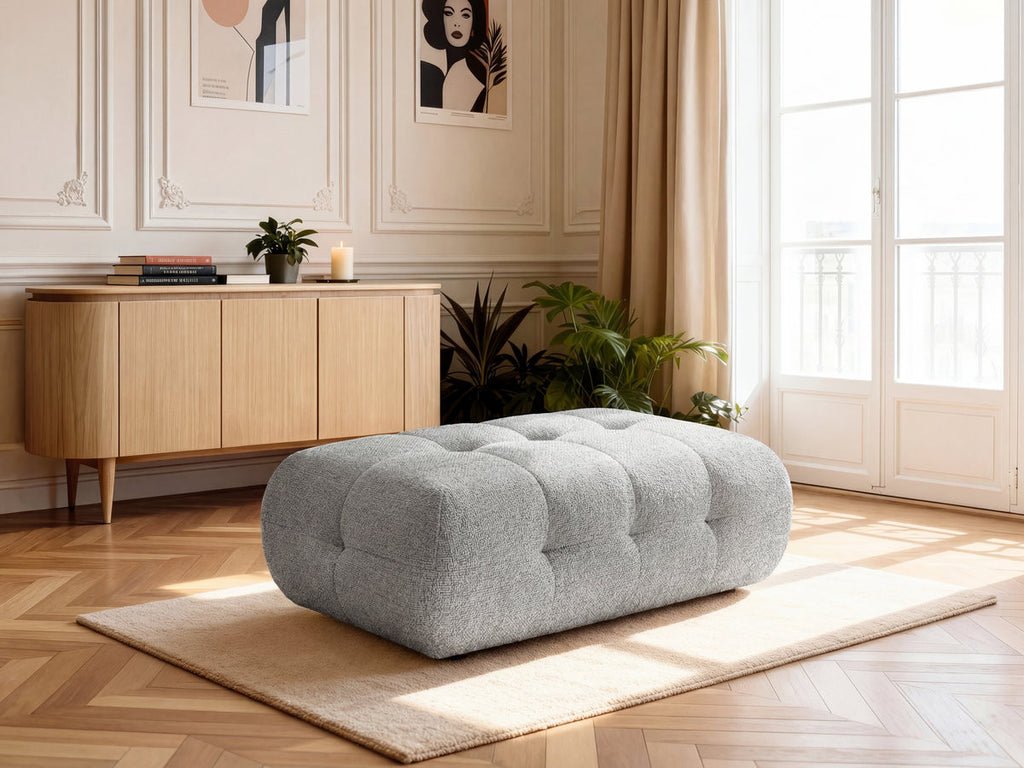 Large Laura Pouffe in Mottled Fabric