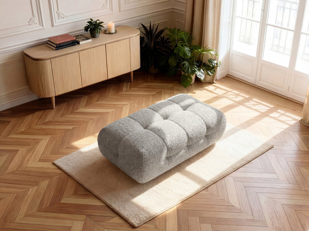 Large Laura Pouffe in Mottled Fabric
