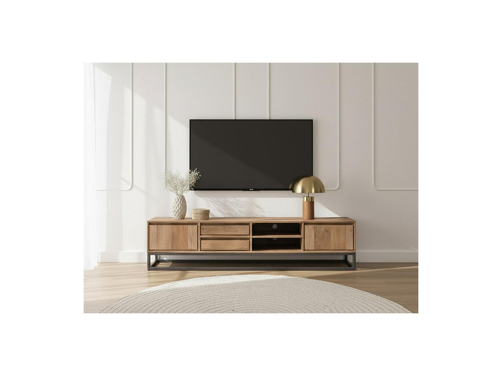 Bergerac - Conjunto con mueble + mesa de centro de madera maciza de mango